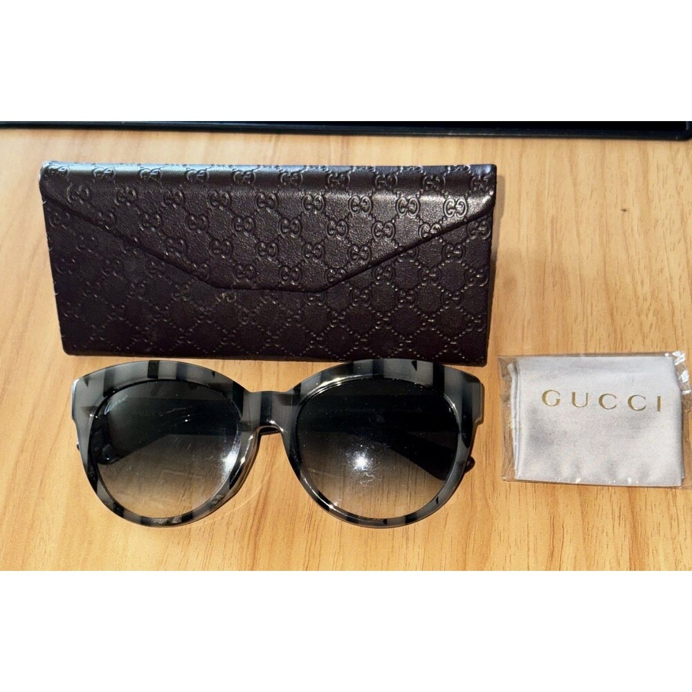 Gucci GG3749/S GG 3749/S YZ9G5 Grey black stripe frame sunglasses 53-20-140 - Picture 1 of 2